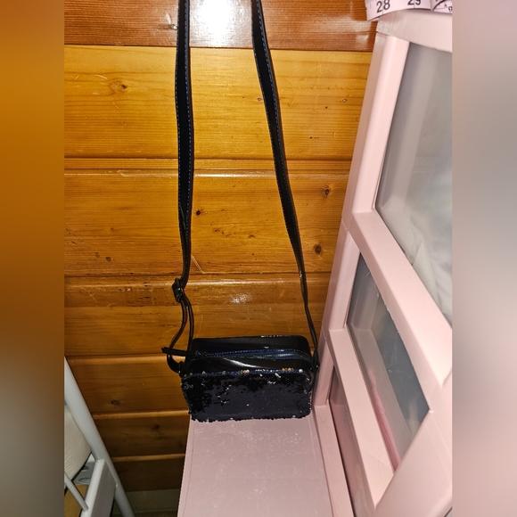 Charming Charlies sequins embellished Frost Blue Cross Body Bag. - Picture 4 of 6